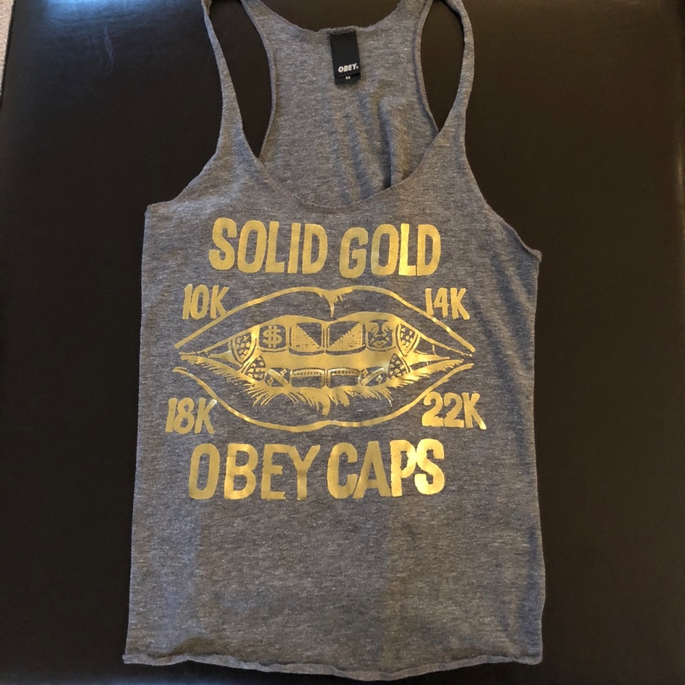Obey Women's size M Grey Tank Top